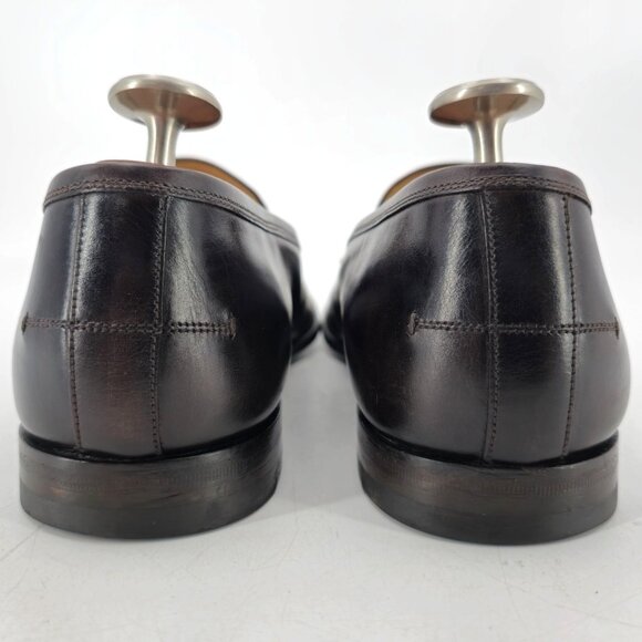 Bally Switzerland Webb Dark Brown Leather Penny Loafers Mens 10.5 Dress Shoes - Picture 6 of 11